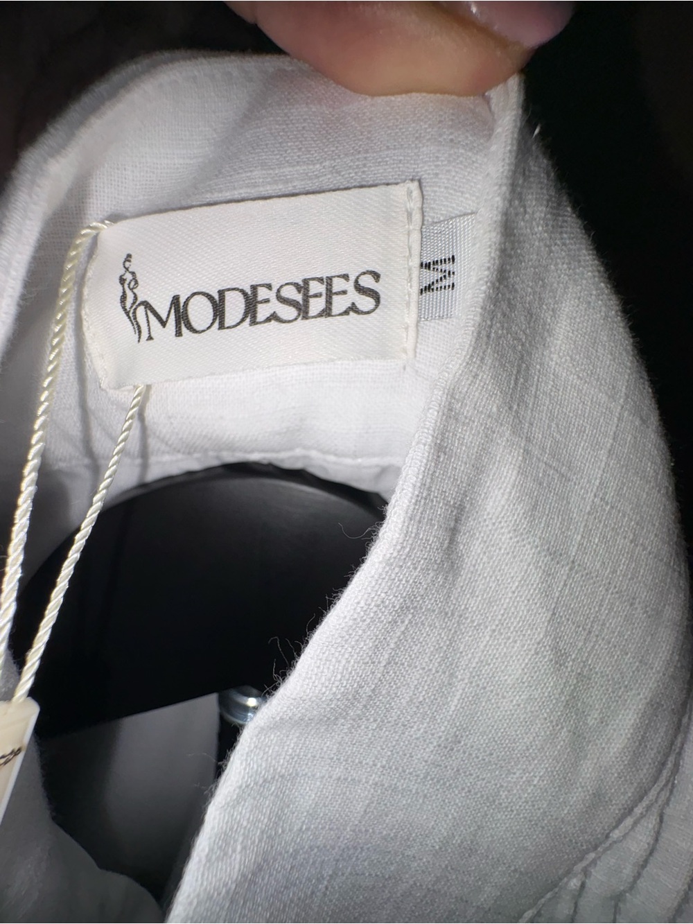 Modesees White Button-Front Long Sleeve Maxi Dress - Picture 4 of 10
